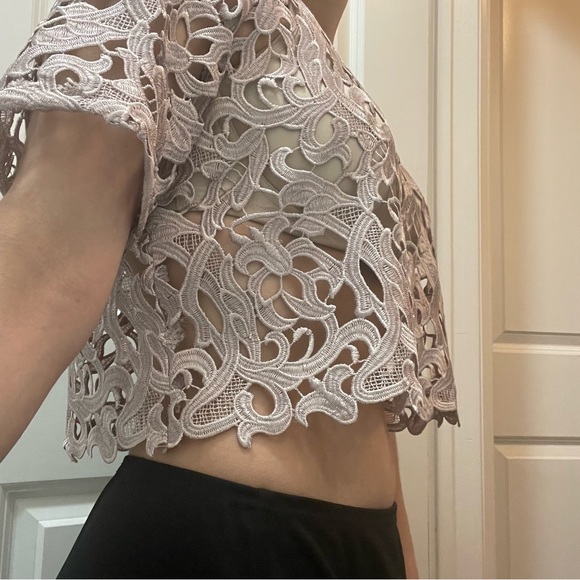 Cream lace crop top S - Picture 14 of 15